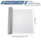 uxcell 500 Mesh 118" x 12" Woven Wire Mesh, 304 Stainless Steel Air Vent Filter - Image 2