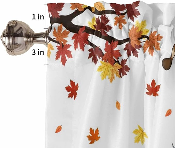 Fall Kitchen Curtain Set, Light Filtering Short Curtains Valance - Image 5