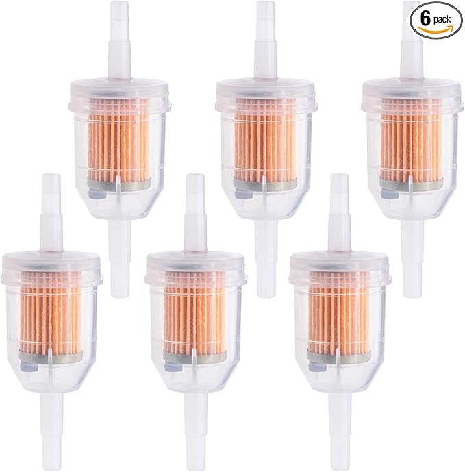 6PCS 1/4" x 5/16" Gas Inline Fuel Filter, by MEAJOO