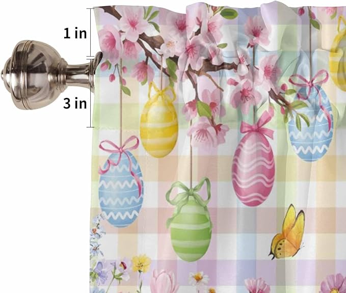 Happy Easter Living Room Curtains 72 Inches length, Spring Bunny Colorful Eggs - Image 6