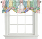 Easter Tie Up Valance Curtains for Windows, Kitchen Curtains Window Shades by Unknown