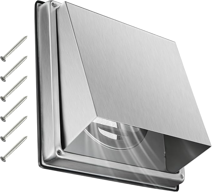 Upgraded 4" Stainless Steel 304 Dryer Vent Cover Outdoor by QWENETO