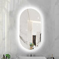Oval LED Illuminated Bathroom Mirror, Wall-mounted Vanity Makeup Mirror by Unknown