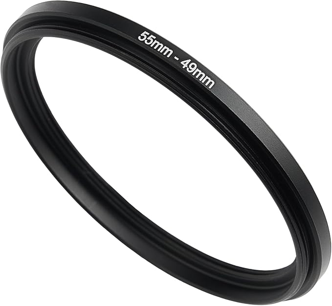 55mm to 49mm Step-Down Ring Filter Adapter, Metal Ring Step-Down Rings Adapter by BETUYESS
