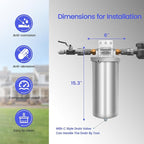 Amwater NSF/ANSI 42 Certification Big+ Stainless Steel Filter Housing - Image 6