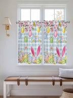 Happy Easter Kitchen Curtains 54 Inches length, Spring Watercolor Bunny Eggs - Image 4