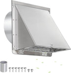 6 Inch Wall Vent with Screen and Damper, 304 Stainless Steel Outdoor Wall by JYINCPED