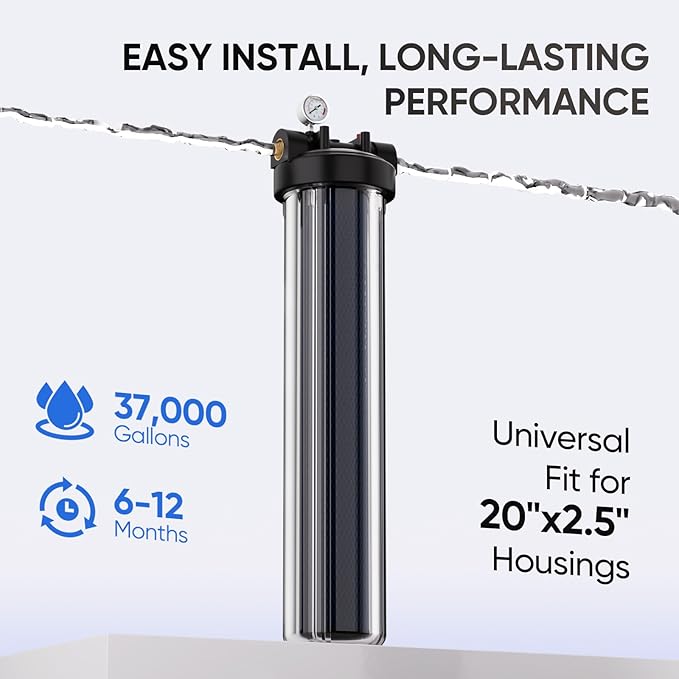 PUREPLUS 5 Micron 20" x 2.5" Whole House PFAS Removal Replacement Water Filter - Image 7