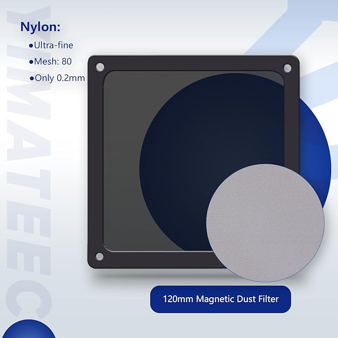Dust Filter PC 120mm for Computer Cooler/PSU/Routers Nylon 80 Mesh, Magnetic - Image 3