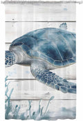 Sheer Curtains 84 Inches Long, Ocean Sea Turtle Semi Sheer Curtains Light by Unknown
