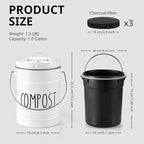 Kitchen Compost Bin, 1 Gallon Countertop Compost Bin - Image 2