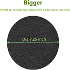 Kitchen Compost Bin Charcoal Filter 7.25 Inch Diameter Extra Thicker & - Image 2