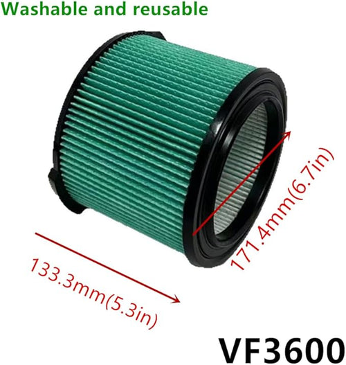 2 PACK yamoutai VF3600 HEPA Material Pleated Paper Wet/Dry Vac Replacement - Image 2