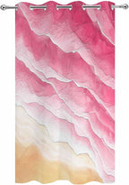 Ocean Outdoor Curtains for Patio Beach Waves Watercolor Abstract Gradient Pink - Image 9