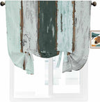 Tie Up Curtains for Windows, Vintage Wooden Retro Art Farmhouse Barns Thermal - Image 2