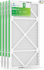 14x30x1 Air Filter 4 Pack, MERV 8 Pleated Dust Defense Air Filters Replacement by TrightFilters