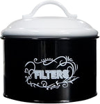 SOTECH Coffee Filter Holder Storage Metal Box Black Container Organizer Round by SOTECHLLC