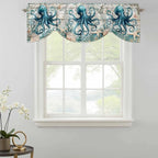 Sea Octopus Ocean Starfish Tie Up Valance Curtains, Nautical Anchor Vintage - Image 3