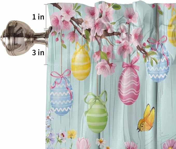 Happy Easter Living Room Curtains 72 Inches length, Spring Bunny Eggs Flower - Image 6