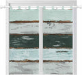 Blue Teal Bathroom Curtains 63 Inch Length, Window Curtains Tab Top, Vintage by Unknown
