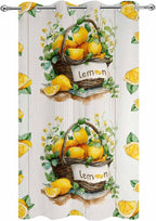 Lemon Outdoor Curtains for Patio Lemons Baskets Summer Tropical Plant Wood - Image 9
