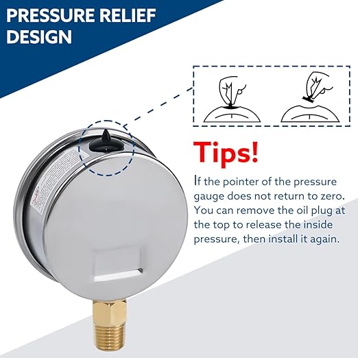 SENCTRL 30 inHg to 30 Psi Vacuum Glycerin Liquid Filled Low Pressure Gauge - Image 5