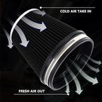 6" Inlet Cold Air Intake Filter Cone Replacement Performance Washable Clamp-On - Image 2
