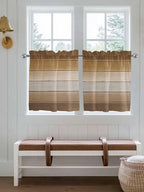 Vintage Brown Gradient Wood Grain Window Valance Curtains, Farmhouse Wood Barn - Image 2