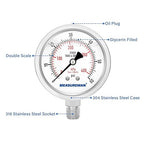 MEASUREMAN Fully Stainless Steel Hydraulic Glycerin Filled Pressure Gauge - Image 3