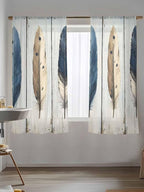 Sheer Curtains 72 Inches Long, Farmhouse Feather Semi Sheer Curtains Light - Image 5