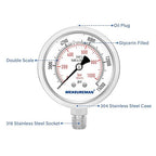 MEASUREMAN Fully Stainless Steel Hydraulic Glycerin Filled Pressure Gauge - Image 3