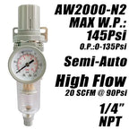 1/4" NPT Air Filter Pressure Regulator Combo Water Separator - Image 2