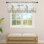 Easter Sheer Valances for Windows 42"x18", Light Filtering Kitchen Curtains - Image 4