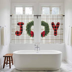 Christmas Wreaths Kitchen Tier Curtains 45 Inch Long 2 Panel Set, Rod Pocket - Image 5