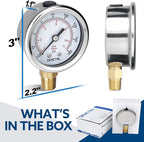 SENCTRL 0-160 Psi Pressure Gauge, 1/4 NPT Lower Mount, Waterproof, Stainless - Image 6
