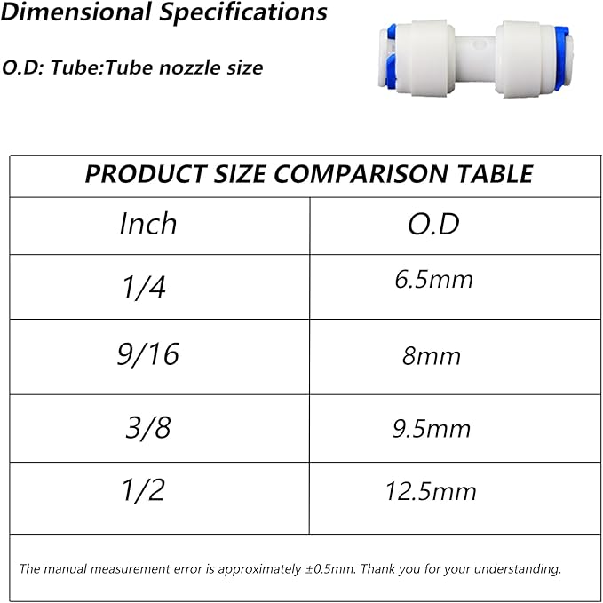 Water purifier adapter, 1/4 "FPT x 1/4" pipe quick connector, outer diameter - Image 3