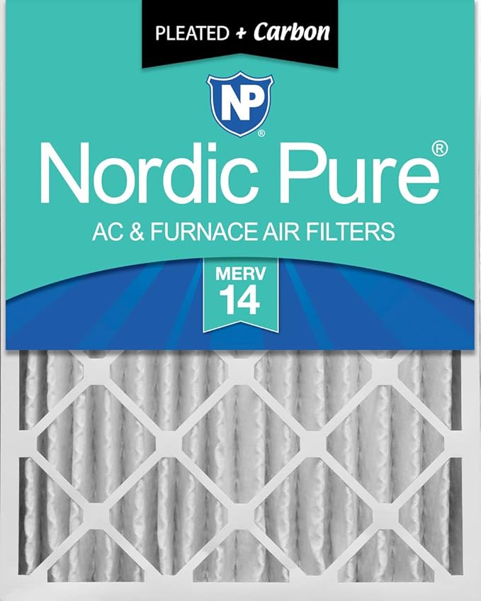 Nordic Pure 20x20x4 Pleated Air Filters MERV 14 Plus Carbon 1 Pack by NordicPure