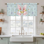 Easter Kitchen Tier Curtains 24 Inch Long 2 Panel Set, Rod Pocket Cafe Small - Image 3