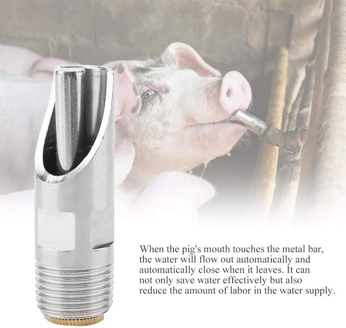 Automatic Pig Drinkers, 5 Pieces Thread Stainless Steel Automatic Pig Nipple - Image 6