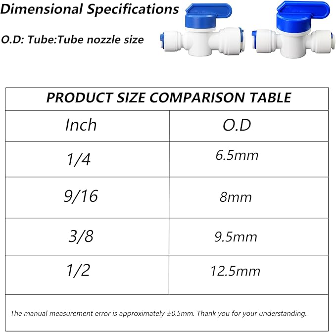 Water purifier globe valve, 1/4 "FPT x 1/4" pipe quick connector, 1/4 inch - Image 3