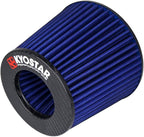 KYOSTAR Carbon Fiber 3" High-Flow Air Filter, Reusable Cone Cold Air Intake - Image 7