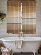Vintage Brown Gradient Wood Grain Window Valance Curtains, Farmhouse Wood Barn by IDOWMAT