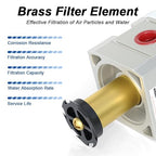 AIRZOE 1/4"NPT Air Filter Regulator Combo Piggyback, 5 Micron Brass Element - Image 5