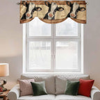 Farmhouse Cow Tie Up Valance Curtains - Image 3