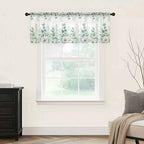 Eucalyptus Leaves Daisy Sheer Valance Curtains, Summer Farmhouses Flower Light - Image 5