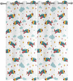 Turquoise Airplane Waterproof Outdoor Curtains - Image 2