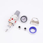 RIH 1/4" NPT Compressed Air Filter Regulator Combo Piggyback, 5 Micron Brass - Image 7