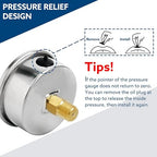SENCTRL 0-100 Psi Glycerin Liquid Filled Low Pressure Gauge, 2.5" Dial Size - Image 5