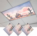 Fluorescent Light Covers for Drop Ceiling Watercolor Running Horse Cactus by Unknown