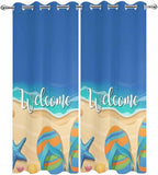 Summer Outdoor Curtains for Patio Beach Slippers Plumeria Waterproof Outside - Image 9
